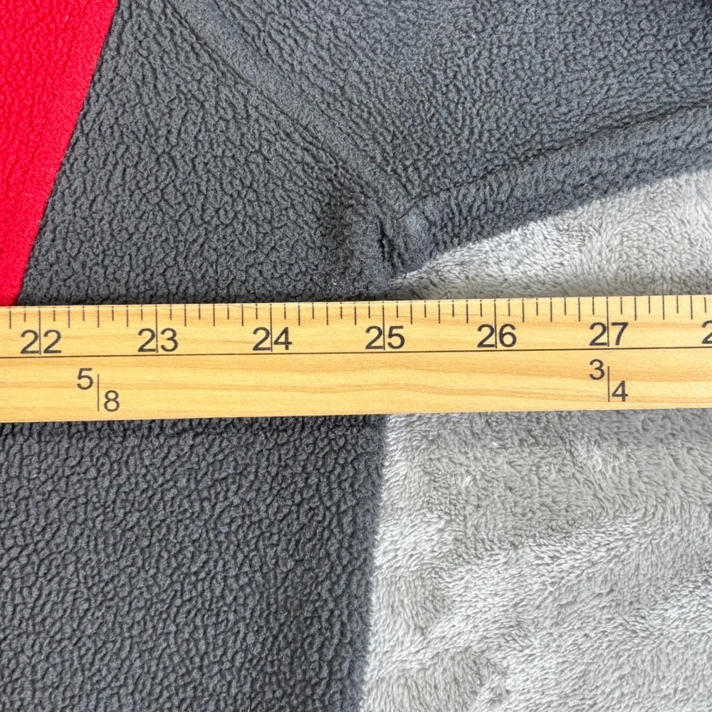The North Face Fleece‎ Jacket Mens XL Red Grey Full Zip Colorblock Mock Neck